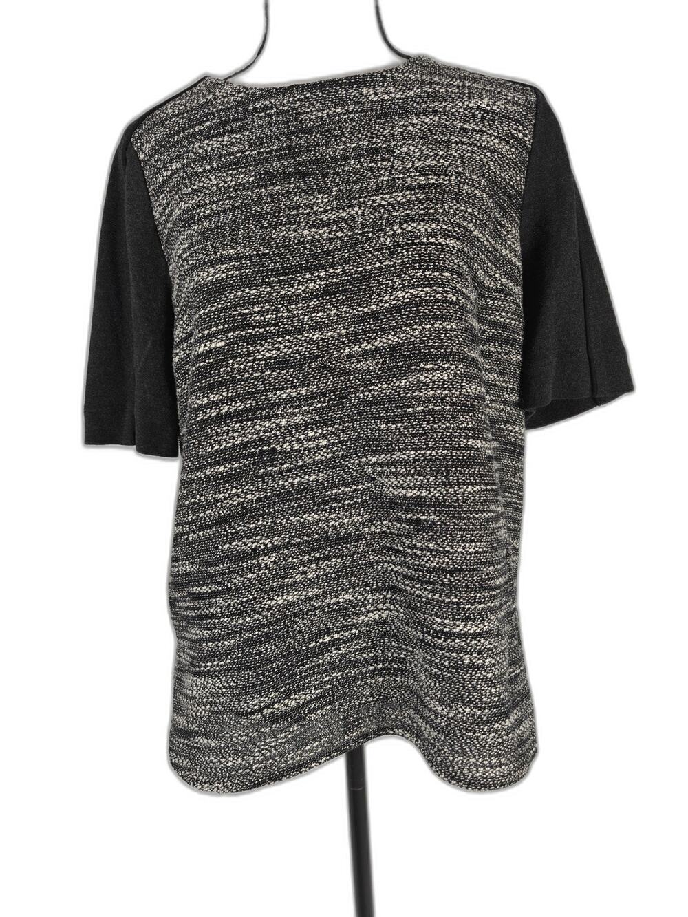 Womens Vince Mixed Media Top Black Gray Size S